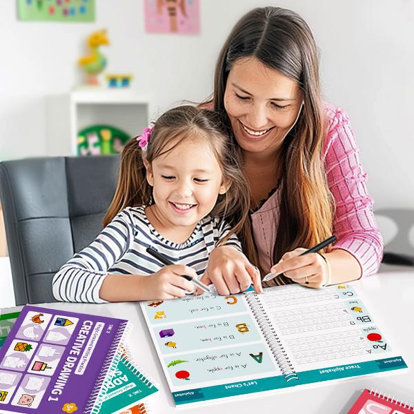 HEIZUNE™ 6 Reusable Grooved Handwriting Workbook for Kids