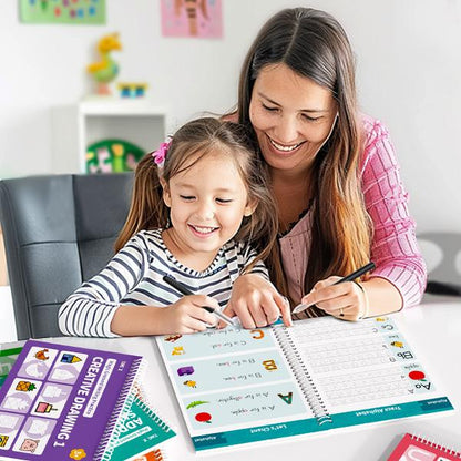 HEIZUNE™ 6 Reusable Grooved Handwriting Workbook for Kids