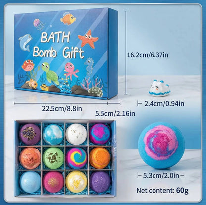 Heizune™ Kids Bath Bombs with Hidden Surprise Toys – 12 Pack Fun Set