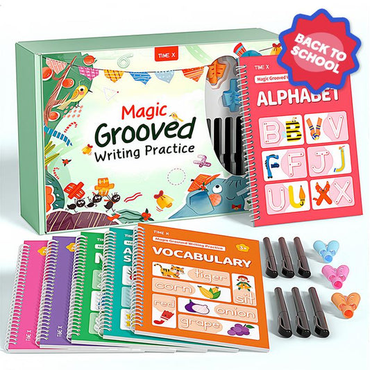 HEIZUNE™ 6 Reusable Grooved Handwriting Workbook for Kids