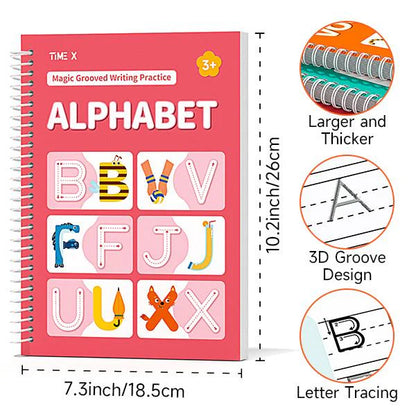 HEIZUNE™ 6 Reusable Grooved Handwriting Workbook for Kids