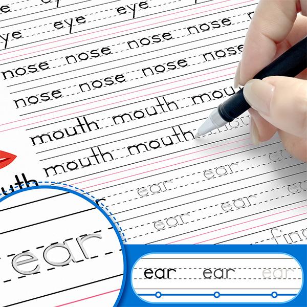 HEIZUNE™ 6 Reusable Grooved Handwriting Workbook for Kids